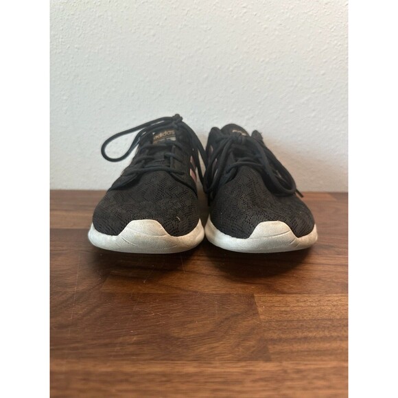 Adidas Shoes Womens 8 Cloudfoam Walking Sneakers Lace Up AC8247 Black Fabric - Picture 2 of 10